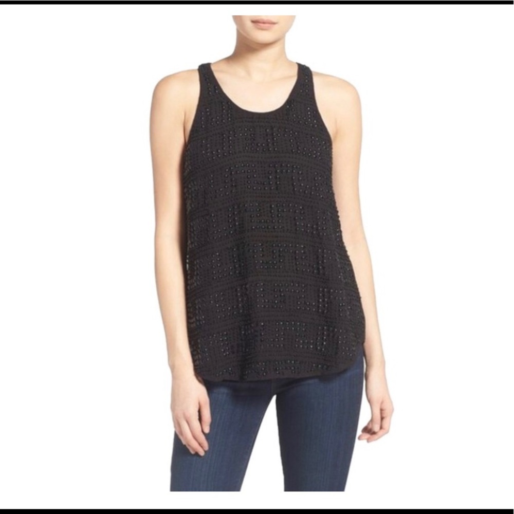 Sam Edelman | ‘Erika’ Beaded Chiffon Tank Top